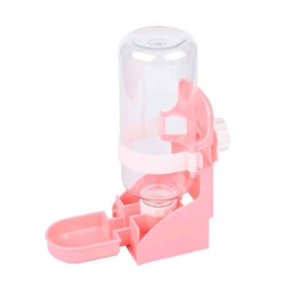 Rabbit water bottle with bowl pink