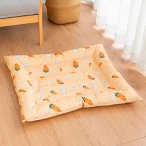 Rabbit cooling mat with carrot design